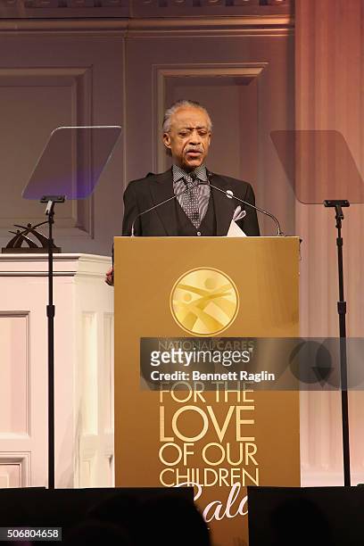 Rev. Al Sharpton speaks onstage during the "For the Love Of Our Children Gala" hosted by the National CARES Mentoring Movement on January 25, 2016 in...