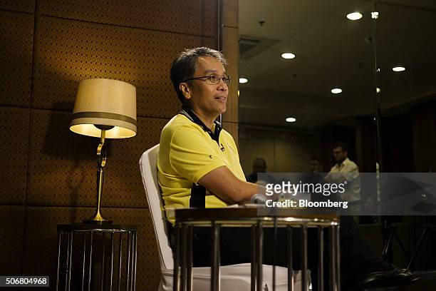 Manuel "Mar" Roxas, former Philippine secretary of the interior and 2016 presidential candidate, listens during an interview in Manila, the...