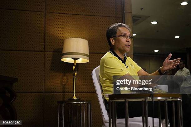 Manuel "Mar" Roxas, former Philippine secretary of the interior and 2016 presidential candidate, speaks during an interview in Manila, the...