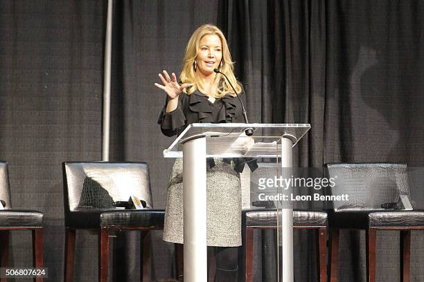 Los Angeles Laker Owner Jeanie Buss attended the 12th Annual Lakers All-Access at Staples Center on January 25, 2016 in Los Angeles, California.