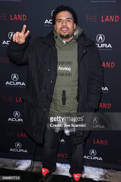 Steven Caple Jr attends "The Land" party at The Acura Studio at Sundance Film Festival 2016 on January 25, 2016 in Park City, Utah.