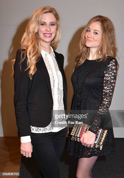 Margaux Savarit Miss ile de france 2014 and Cyrielle Joelle attend the Dany Atrache Spring Summer 2016 show as part of Paris Fashion Week on January...
