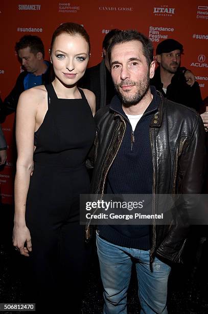 Actress Francesca Eastwood and producer Luke Daniels attend the "Outlaws & Angels" Premiere during the 2016 Sundance Film Festival at Library Center...