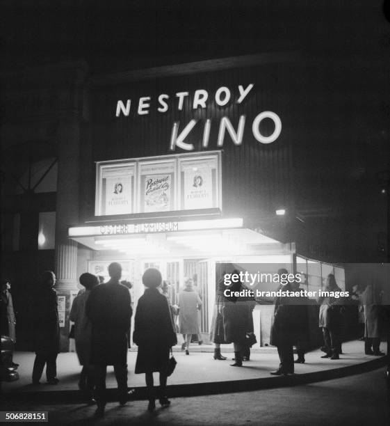 The movie-theater >Nestroy< in Vienna/Leopoldstadt. Photograph. 1965. . .