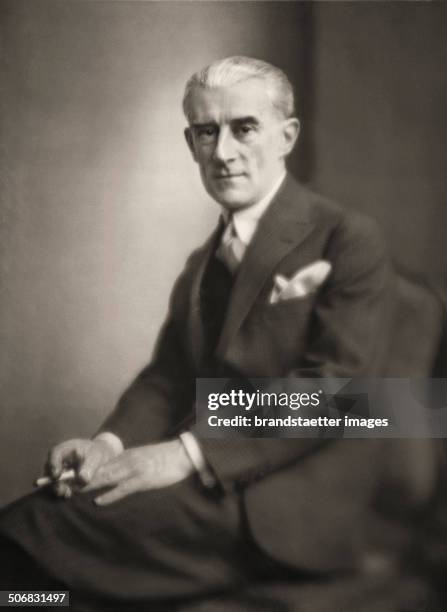 The French composer and pianist Maurice Ravel. Photograph. 1929. .