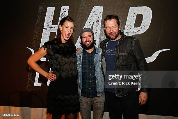 Actress Pollyanna McIntosh, executive producer Jeremy Platt, and actor James Purefoy attend SundanceTVs 'Hap And Leonard' Screening on January 25,...