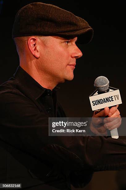 Deadline reporter Dominic Patten participates in a Q&A following SundanceTVs 'Hap And Leonard' Screening on January 25, 2016 in Park City, Utah.