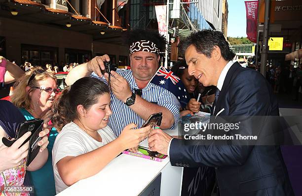 Ben Stiller attends the Sydney Fan Screening Event of the Paramount Pictures film 'Zoolander No. 2' at the State Theatre on January 26, 2016 in...