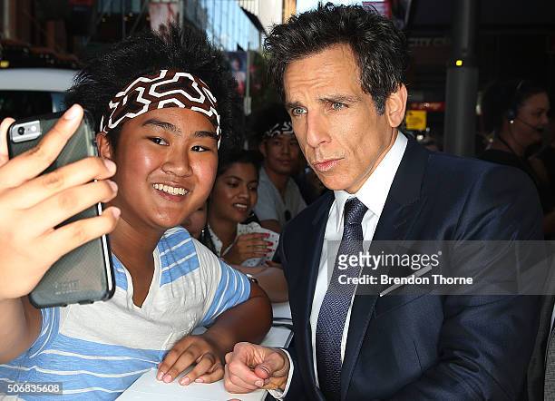 Ben Stiller attends the Sydney Fan Screening Event of the Paramount Pictures film 'Zoolander No. 2' at the State Theatre on January 26, 2016 in...