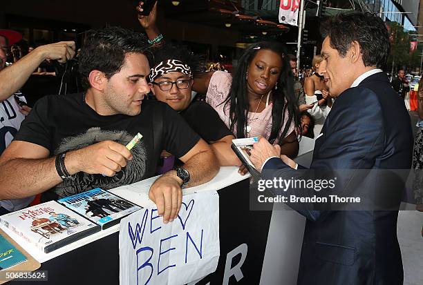 Ben Stiller attends the Sydney Fan Screening Event of the Paramount Pictures film 'Zoolander No. 2' at the State Theatre on January 26, 2016 in...