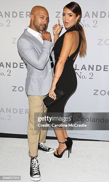 Kane Vato and Pia Muehlenback attend the Sydney Fan Screening Event of the Paramount Pictures film 'Zoolander No. 2' at the State Theatre on January...