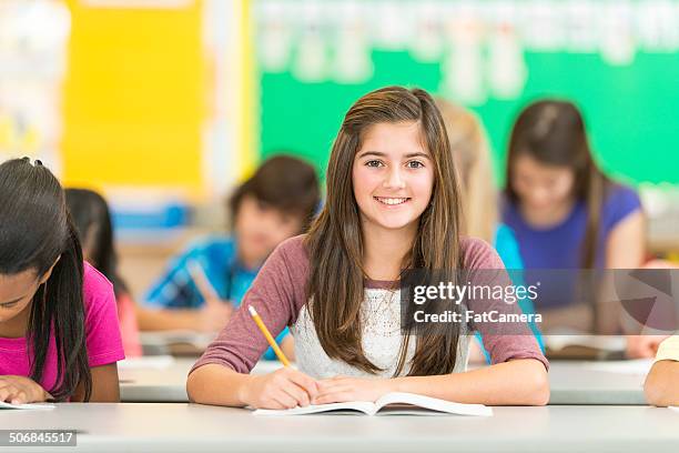 elementary classroom - 13 pencils stockfoto's en -beelden