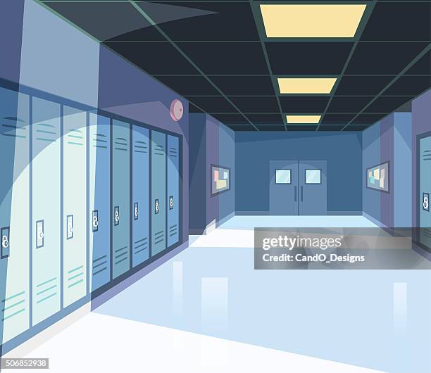 school hallway - classroom stock illustrations