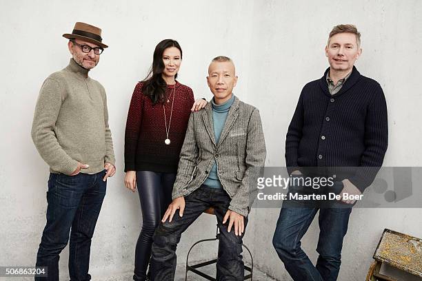 Fisher Stevens, Wendi Murdoch, Cai Guo-Qiang and Kevin Macdonald of ''Sky Ladder: The Art of Cai Guo-Qiang' pose for a portrait at the 2016 Sundance...
