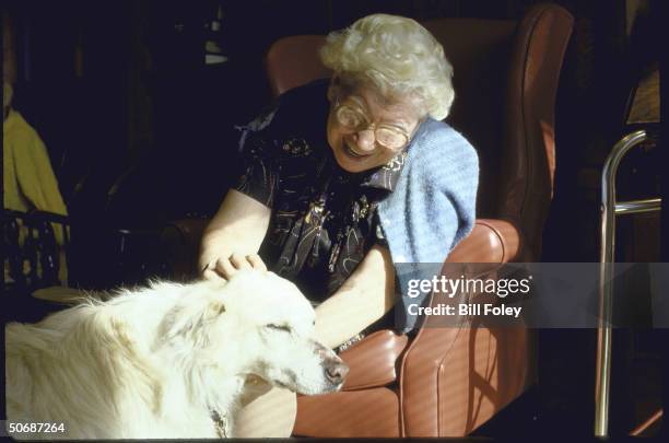 Scenes of a pet therapy session run by the ASPCA to bring companionship to the elderly.