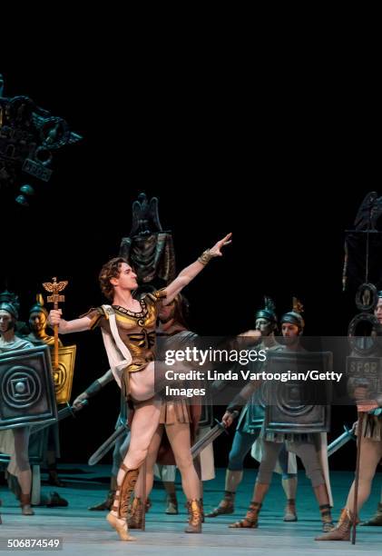 Russian dancer Vladislav Lantratov at a dress rehearsal for the Bolshoi Ballet production of 'Spartacus' , during the Lincoln Center Festival at the...