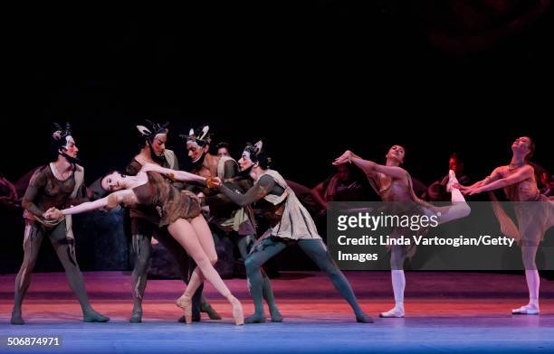 Russian dancer Anna Nikulina at a dress rehearsal for the Bolshoi Ballet production of 'Spartacus' , during the Lincoln Center Festival at the David...