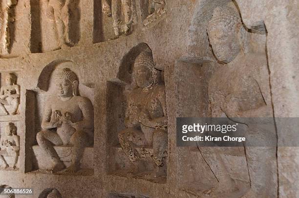 kanheri caves (2nd to 9th centuries) - kanheri caves stock pictures, royalty-free photos & images
