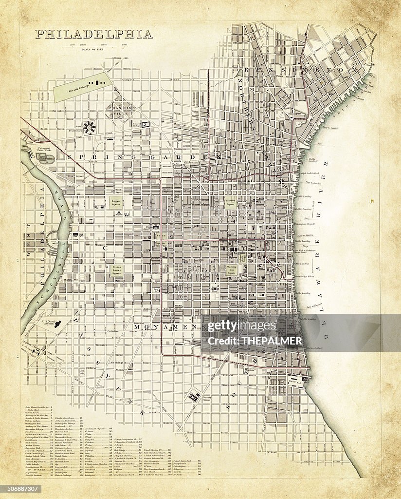 Karte von Philadelphia 1840