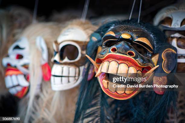 balinese masks - ceremonial dancing stock pictures, royalty-free photos & images