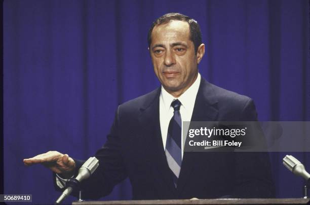 Governor of New York, Mario Cuomo annouces he will seek re-election.