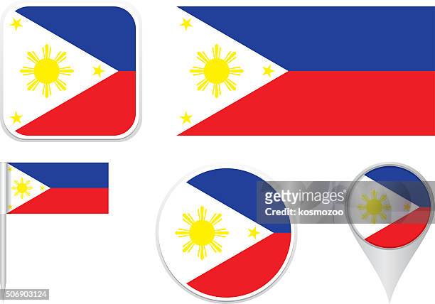 ilustraciones, imágenes clip art, dibujos animados e iconos de stock de bandera filipina - philippines national flag