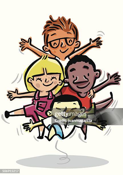 children of different races, tolerance, diversity and equality racism - children racism stock illustrations