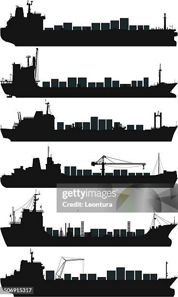 stockillustraties, clipart, cartoons en iconen met container ships - container