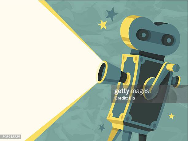 stockillustraties, clipart, cartoons en iconen met movie camera - film