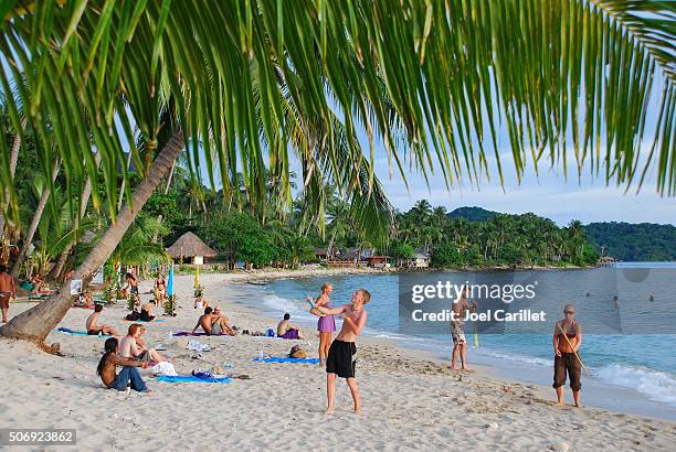 backpackers on ko chang, thailand - koh chang stock pictures, royalty-free photos & images