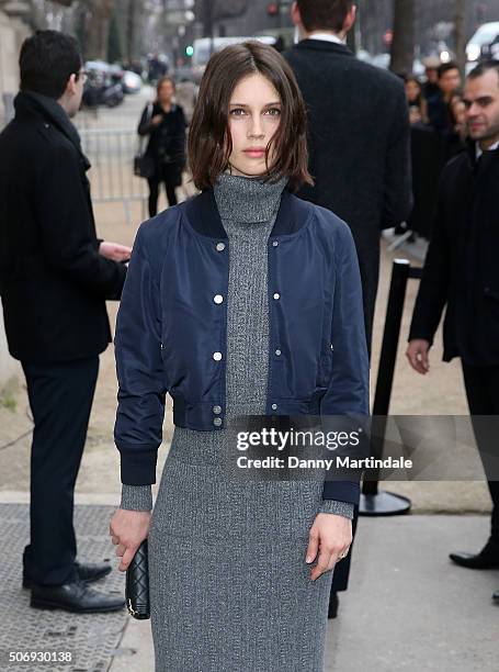 Marine Vatch arrives at the Chanel Haute Couture Spring Summer 2016 show as part of Paris Fashion Week on January 26, 2016 in Paris, France.