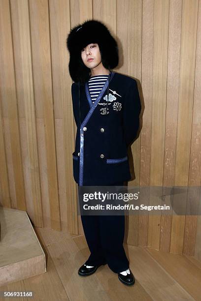 Singer G-Dragon attends the Chanel Spring Summer 2016 show as part of Paris Fashion Week on January 26, 2016 in Paris, France.