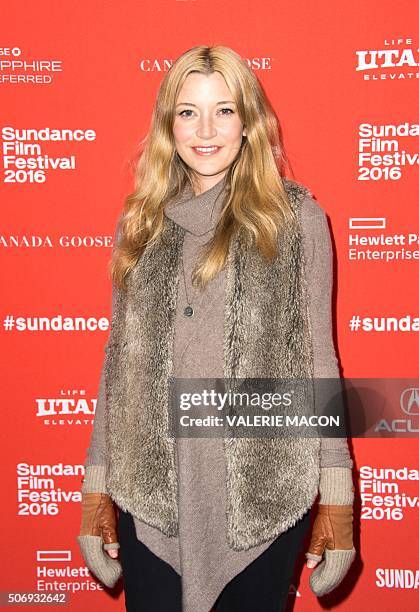 Actress Sarah Roemer attend Outlaws and Angels Premiere in Park City, Utah, January 25, 2016. / AFP / Valerie MACON