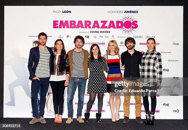 Actor Inaki Font, actress Belen Lopez, actor Paco Leon, director Juana Macias, actress Alexandra Jimenez, actor Alberto Amarilla and actress Elia...