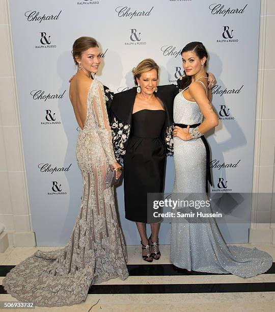 Arizona Muse, Caroline Scheufele and Isabeli Fontana attend the Ralph & Russo and Chopard dinner during part of Paris Fashion Week on January 25,...
