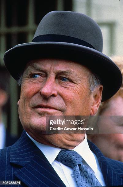 Portrait of King Olav V of Norway taken during his 80th birthday celebrations on July 01, 1983 in Oslo, Norway..