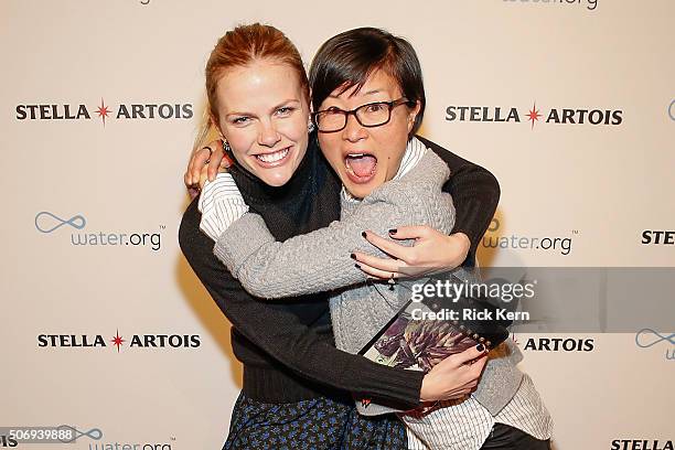 Brooklyn Decker and So Yong Kim attend the 'Lovesong' Supper in the Stella Artois Filmmaker Lounge during the 2016 Sundance Film Festival on January...