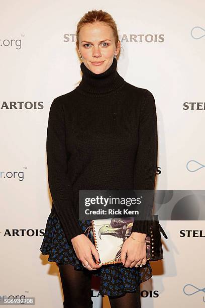 Brooklyn Decker attends the 'Lovesong' Supper in the Stella Artois Filmmaker Lounge during the 2016 Sundance Film Festival on January 24, 2016 in...