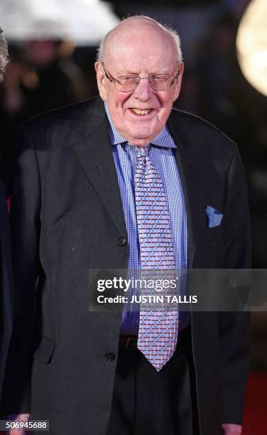 British actor Frank Williams arrives for the world premiere of the film Dads Army in London on January 26, 2016.