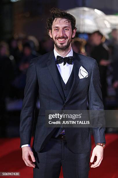 British actor Blake Harrison arrives for the world premiere of the film Dads Army in London on January 26, 2016. / AFP / JUSTIN TALLIS