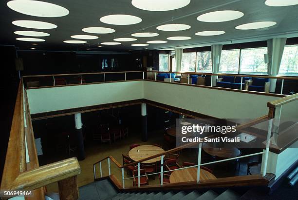 Interior of the Baker House by Alvar Aalto on May 9, 1988 in Cambridge, Massachussetts.