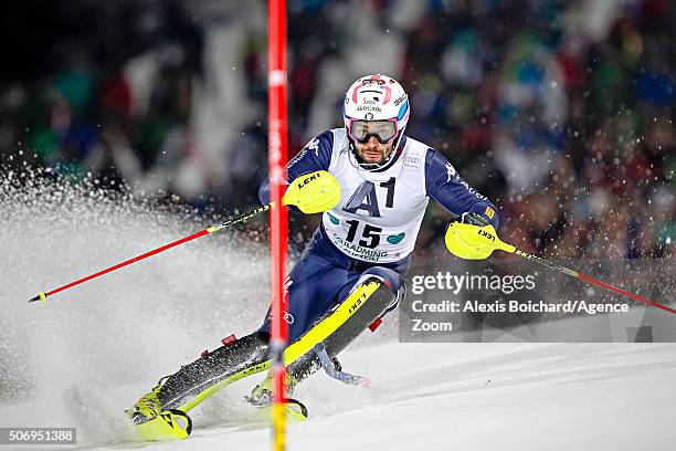 Patrick Thaler of Italy competes during the Audi FIS Alpine Ski World Cup Men's Slalom on January 26, 2016 in Schladming, Austria.