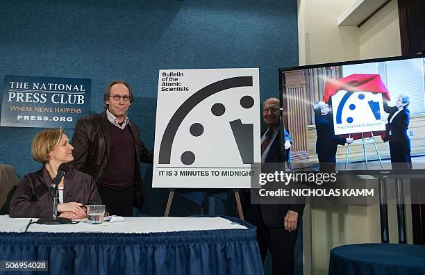 Lawrence Krauss , chair of the Bulletin of Atomic Scientists' Board of Sponsors stands by the "Doomsday Clock" showing that the world is now three...