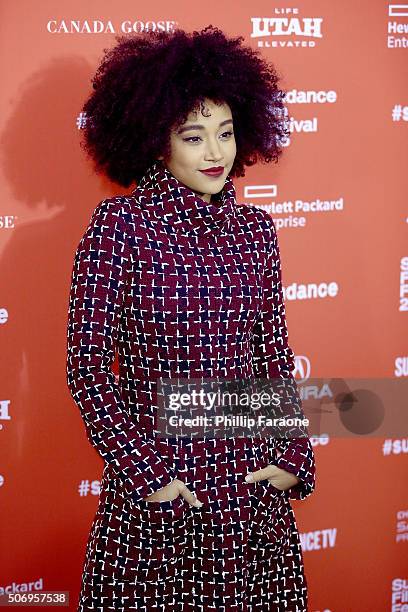 Actress Amandla Stenberg attends the "As You Are" Premiere during the 2016 Sundance Film Festival at Library Center Theater on January 25, 2016 in...