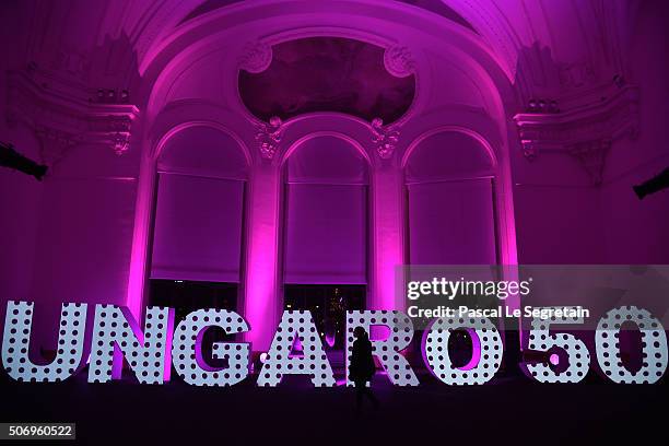 General view at the Launch Of The New Fragrance 'La Diva' And 50th Anniversary Of Emanuel Ungaro at Le Petit Palais on January 26, 2016 in Paris,...