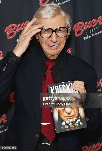 Famed mentalist The Amazing Kreskin visits Buca di Beppo Times Square on January 26, 2016 in New York City.