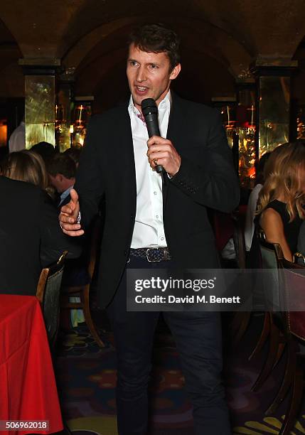 James Blunt speaks at the launch of GP Nutrition Supplements, a collection of five premium nutritional programmes perfect for modern living, at...