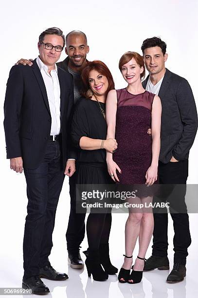 The cast and executive producers of ABC series graced the carpet at Disney | ABC Television Group's Winter Press Tour 2016. CURRIE GRAHAM, REGGIE...