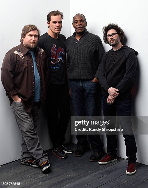 Actors Michael Chernus, Michael Shannon, Danny Glover and writer/director Joshua Marston from the film "Complete Unknown" pose for a portrait during...