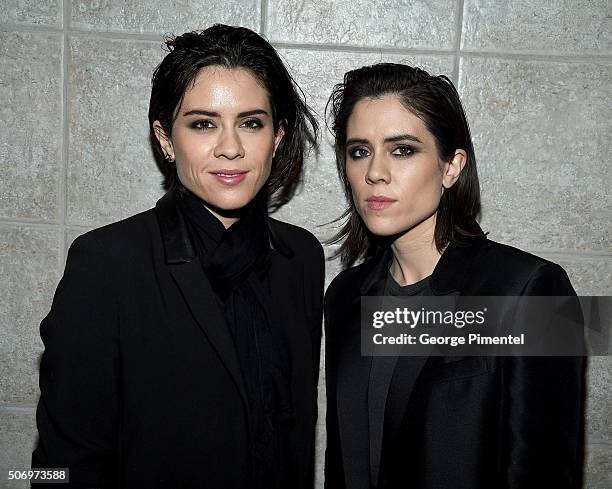 Musicians Tegan Rain Quin and Sara Keirsten Quin of Tegan and Sara attend the "The Intervention" Premiere during the 2016 Sundance Film Festival at...